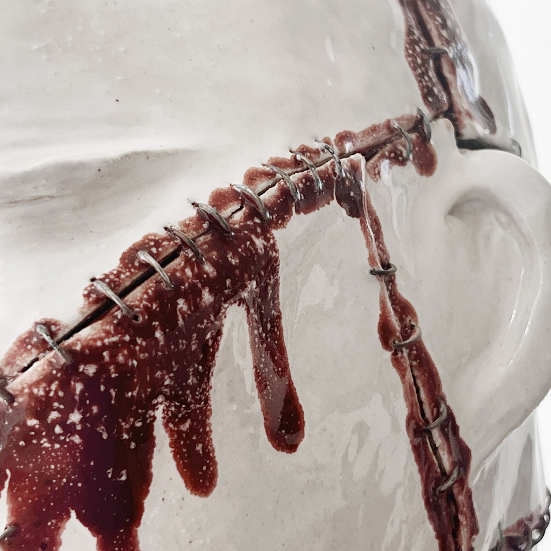 Stitched seam with wire and glaze — Self II, I'm ok