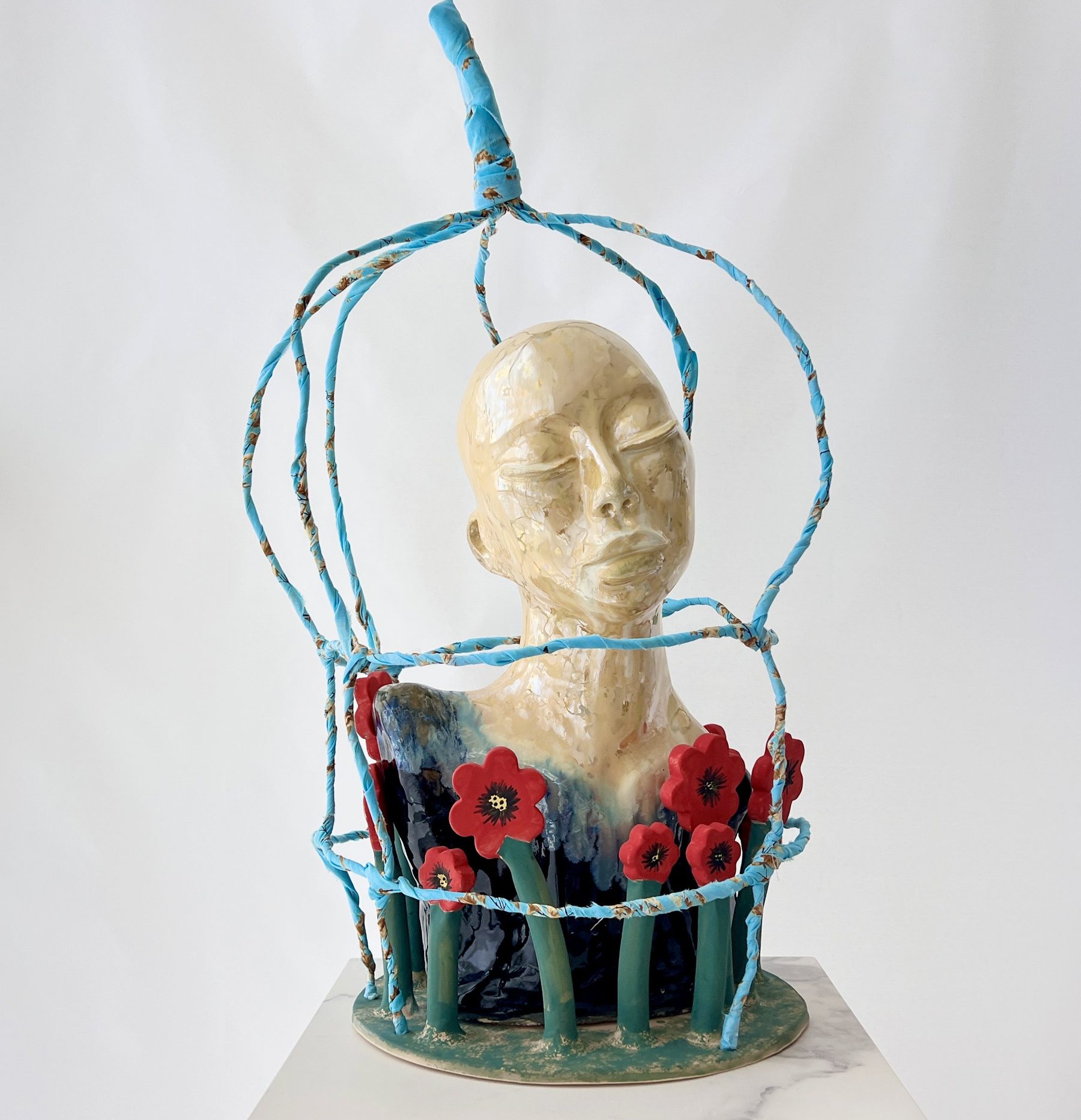 Woman, Bloom, Cage