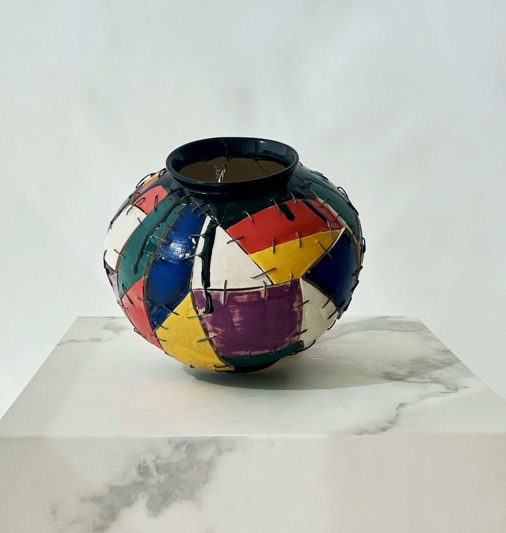 Jogakbo Series, 2024-2025, ceramic patchwork vessel